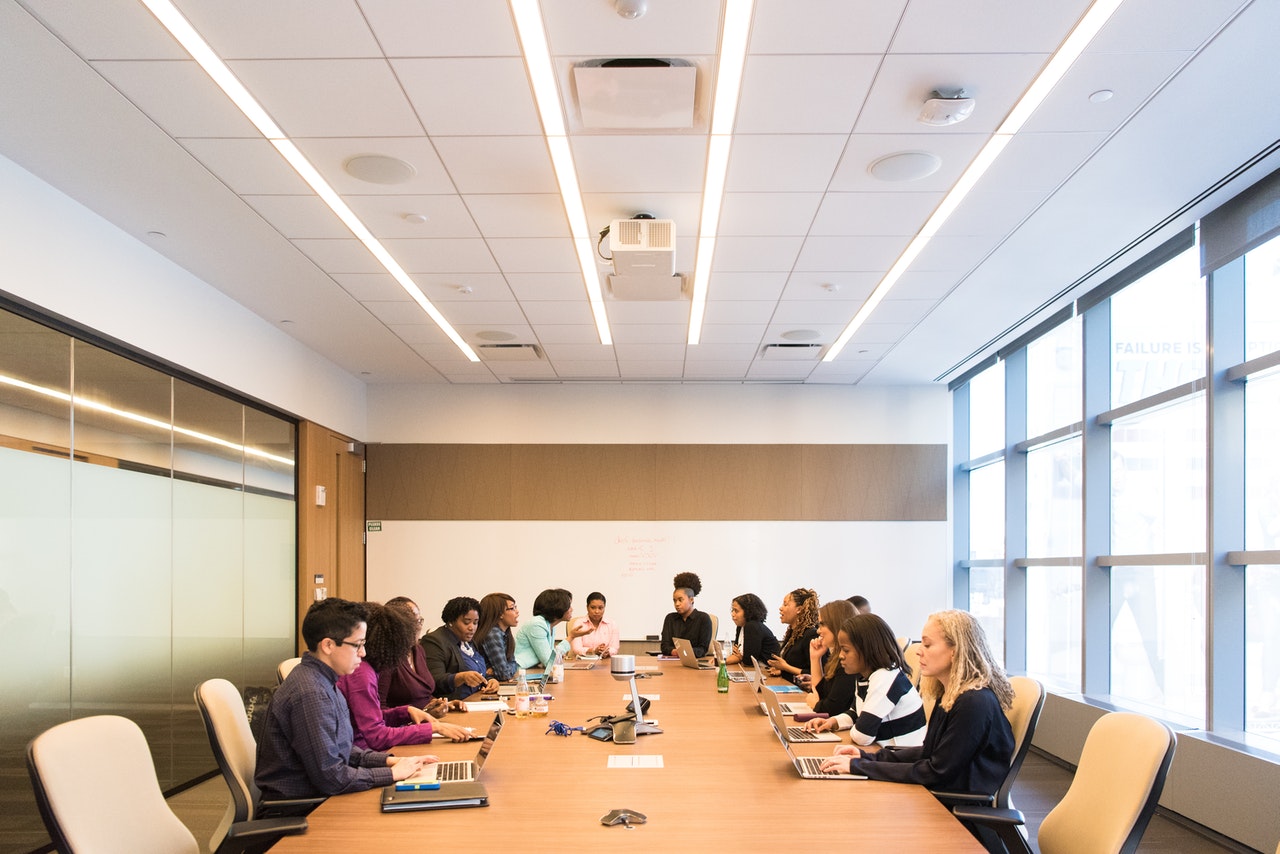 Team members in a conference room